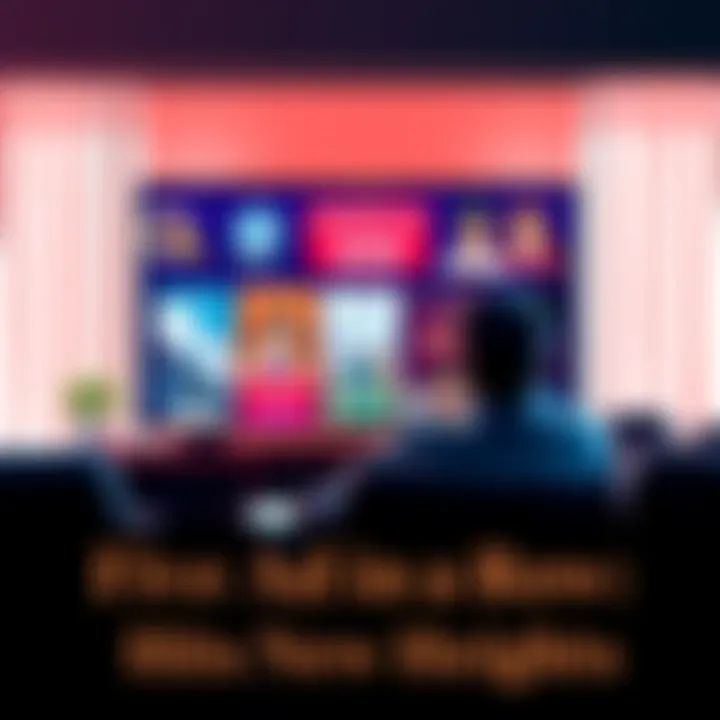 Frustrated Viewer Watching Ads A person sitting on a couch, looking frustrated while watching a screen filled with ads. The screen displays multiple ad banners in a row, with clear expressions of annoyance on their face.