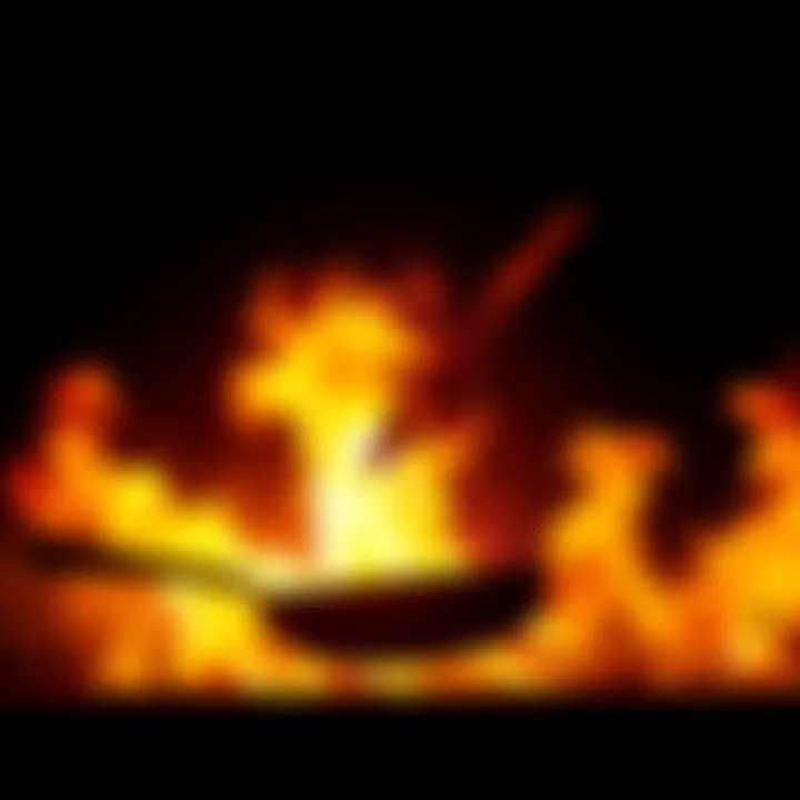 Frying Pan to Fire A person jumping from a frying pan into flames, symbolizing risky decisions