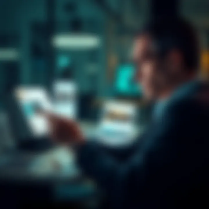 A worried investor looking at social media posts regarding Hedera's transaction speed and responses to criticism