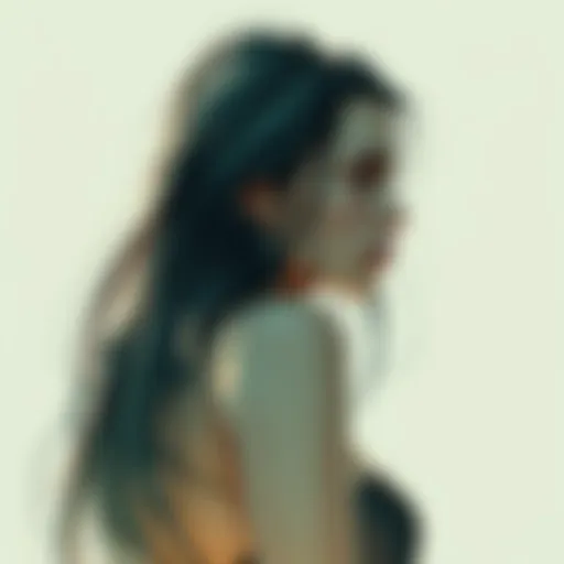 A sketch of a mysterious woman with long hair, looking over her shoulder, symbolizing the elusive nature of the Cryptoqueen