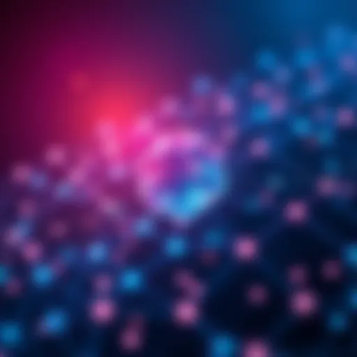 Illustration showing a blockchain network with full nodes, lightweight nodes, and a DAG structure for scalability