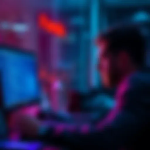 A frustrated person looking at their computer screen, showing a message about frozen funds, reflecting stress and disappointment.