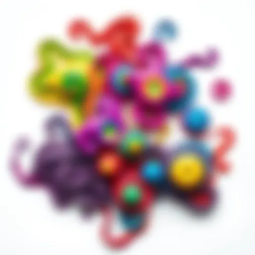 A variety of colorful, swirling patterns on a white background, symbolizing confusion and curiosity about strange designs.