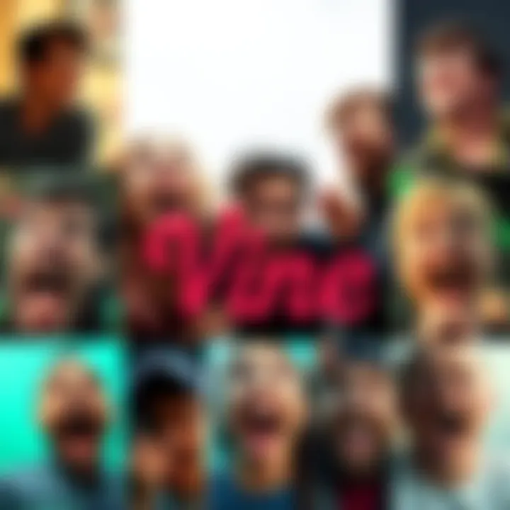 A collage of hilarious moments from various Vine videos, featuring playful antics and funny faces that capture the spirit of the platform's humor.