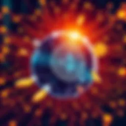 A digital representation of cryptocurrencies with symbols like Bitcoin and Ethereum around a globe, depicting technology impacting banking and transactions