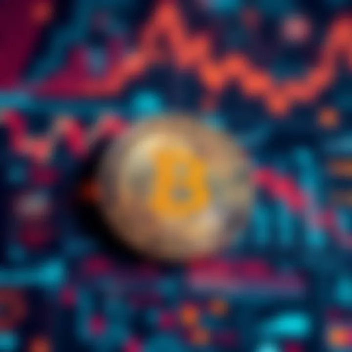 A digital coin representing cryptocurrency against a backdrop of financial icons and graphs, symbolizing its role in future transactions.