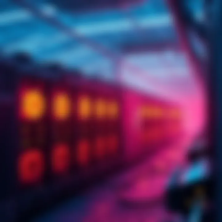 A digital representation of Bitcoin mining, showing machines working efficiently with renewable energy sources, symbolizing potential advancements in the Proof-of-Work model.