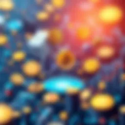 Future of Cryptocurrency An illustration showing various cryptocurrencies, AI technology, and financial charts, symbolizing the future trends in crypto.