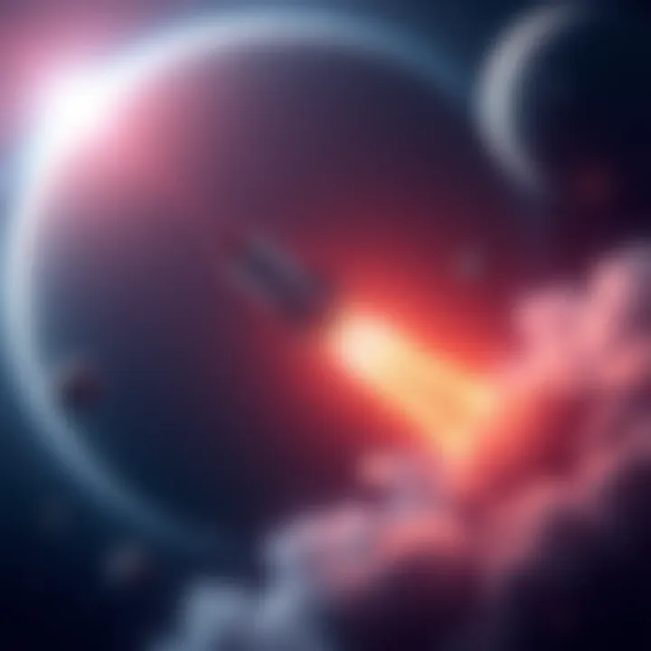 Illustration of a rocket launching into space with planets and stars in the background, symbolizing advancements in space exploration for 2026.
