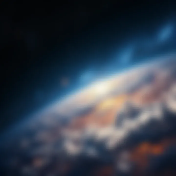 A view of a galaxy filled with bright stars and swirling clouds of gas, symbolizing the vastness of space.