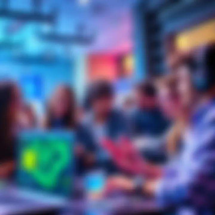 Galgotias University Hackathon Team Recruitment A group of students at Galgotias University discussing and collaborating on hackathon projects, showcasing teamwork and technology.