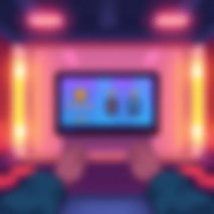 Illustration of a game screen showing a player choosing to watch an advertisement to skip a mini-game challenge, with icons representing ads and gameplay boosts.