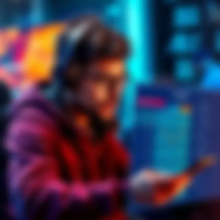 A gamer looking at a chart comparing Explorer Club expenses to Free-to-Play options