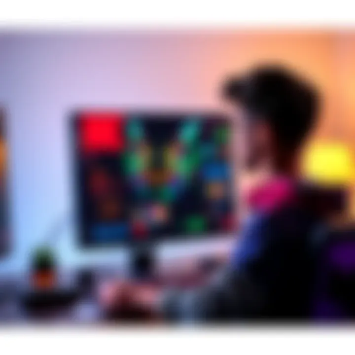 A gamer shows their CS2 skins on a computer screen while celebrating their first sale for Bitcoin.