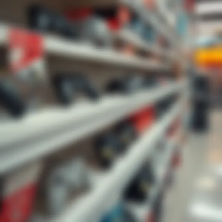 A shelf in a store with limited gaming controllers available, highlighting the scarcity issue.
