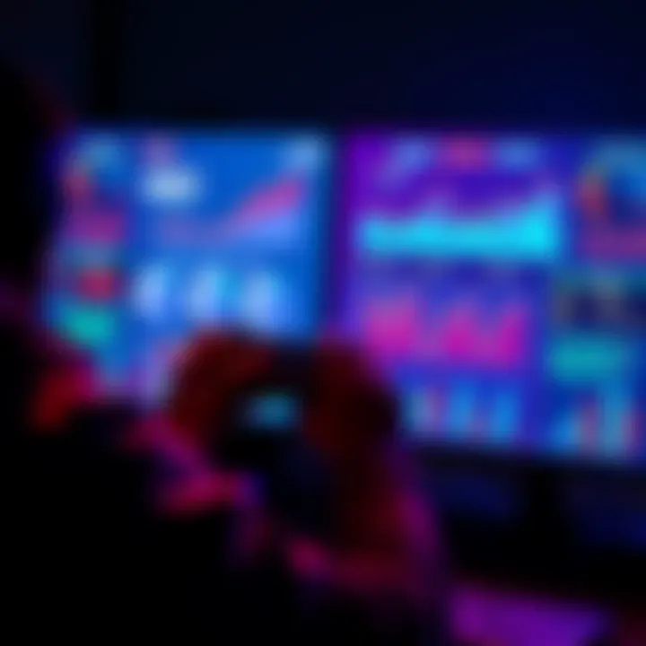 Gaming Save Stats Analysis A player analyzing gaming performance metrics on a screen with charts and statistics related to long save durations.