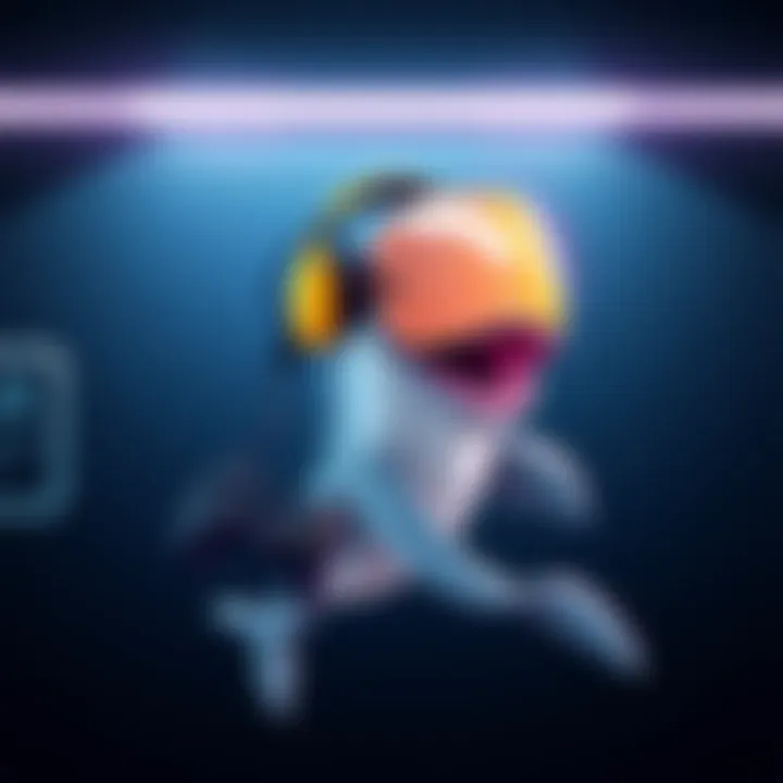A cartoon whale wearing a gaming headset and holding a game controller, symbolizing high spending players in gaming.