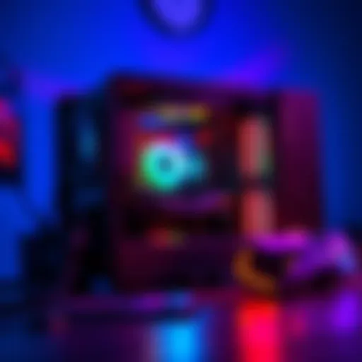 A newly assembled gaming PC featuring an AMD Ryzen 7 processor and an RTX 5070 GPU with RGB lighting