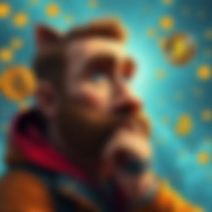 Gavin looking thoughtful, with cryptocurrency icons like BTC, ETH, and SOL around him, symbolizing the current challenges in the crypto market.