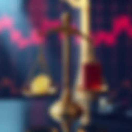 A visual representation of the GENIUS Act impacting stablecoins, featuring a scale balancing digital currency and quality assets, symbolizing regulation and consumer protection.