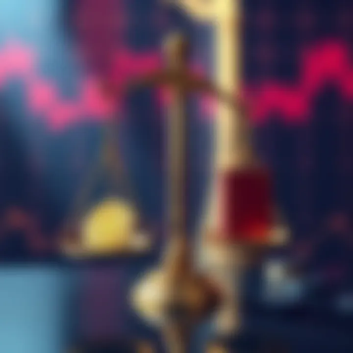 New regulations for stablecoins A visual representation of the GENIUS Act impacting stablecoins, featuring a scale balancing digital currency and quality assets, symbolizing regulation and consumer protection.