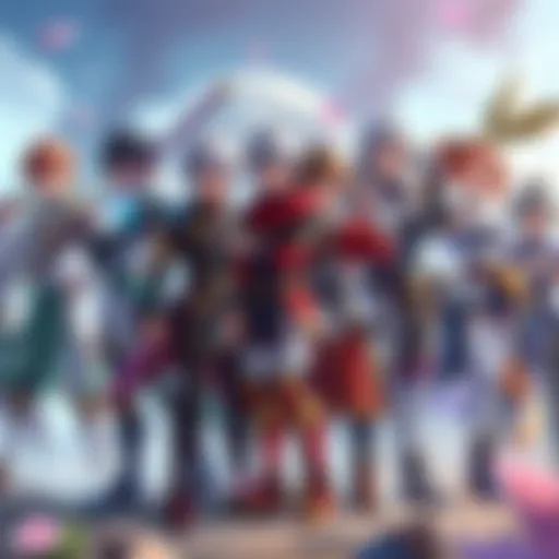 A group of diverse characters from Genshin Impact standing together, ready for battle.