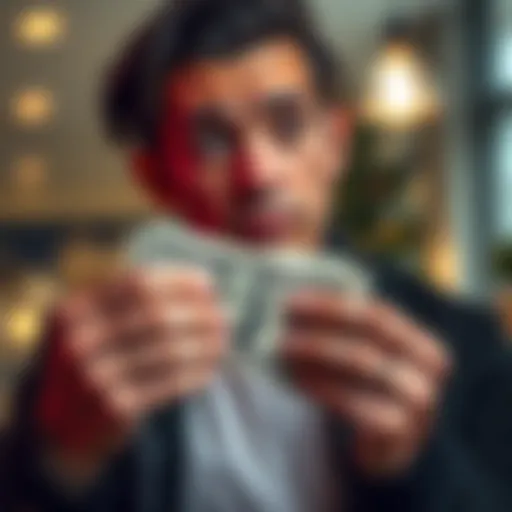 Person looks puzzled while holding cash received as a gift