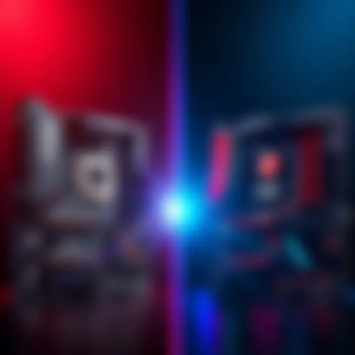 Side-by-side view of Gigabyte B550MK and MSI B550M motherboards showcasing their features