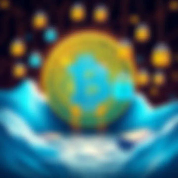 An illustration showing a Bitcoin symbol surrounded by digital locks and a user managing their Bitcoin assets securely, representing self-custody.