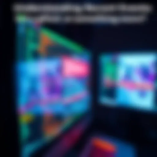 A close-up of a computer screen showing a glitch with distorted graphics and error messages, representing technical issues.