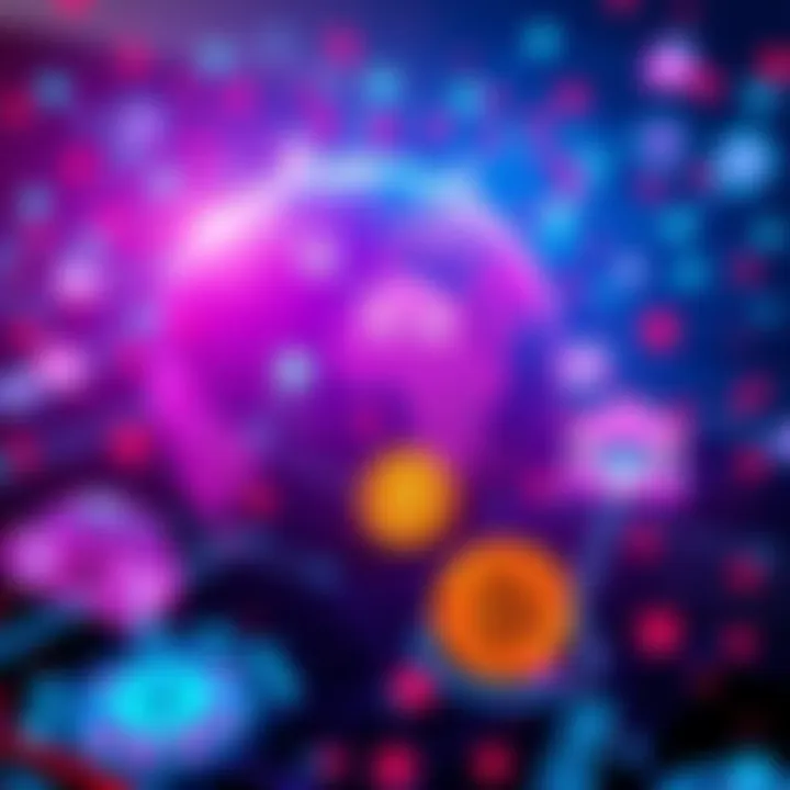 Global Payment Network Future A futuristic digital payment network with symbols of banks and technology, showing connections and Bitcoin fading away.