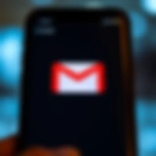 A smartphone screen showing an error message when trying to access the Gmail app.