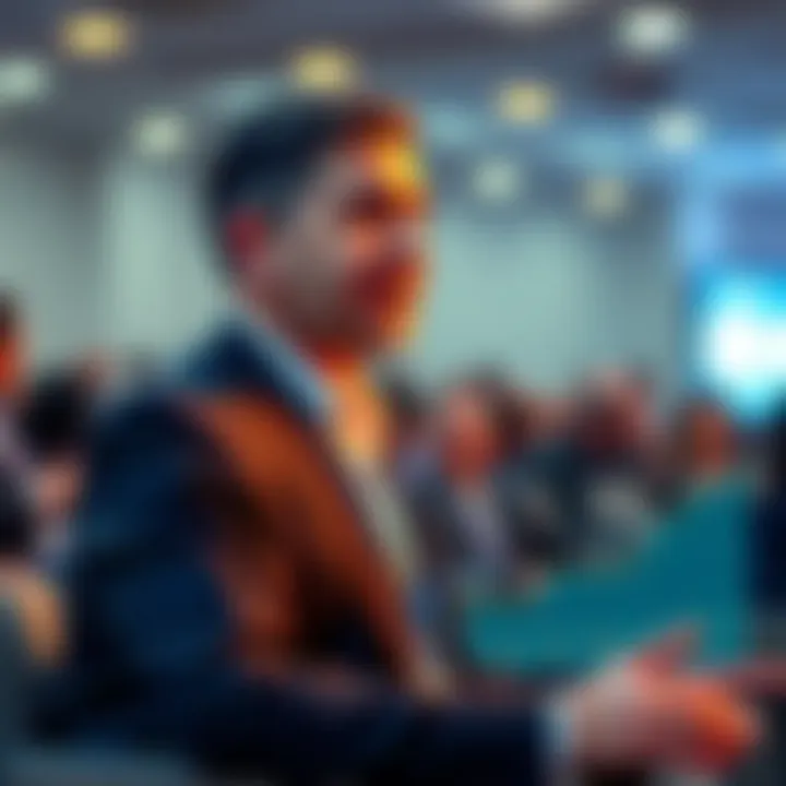 A Gnosis executive expresses concerns about the CLARITY Act at a conference, with a graph highlighting centralization risks in cryptocurrency.