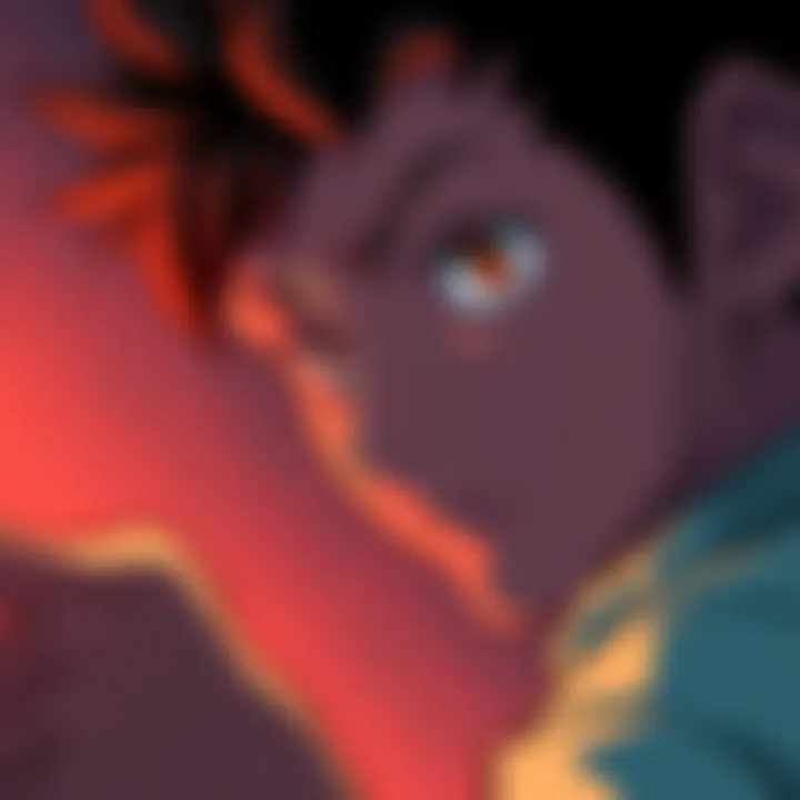 An illustration of Gojo looking intensely at a key character, reflecting his obsession and emotional depth.