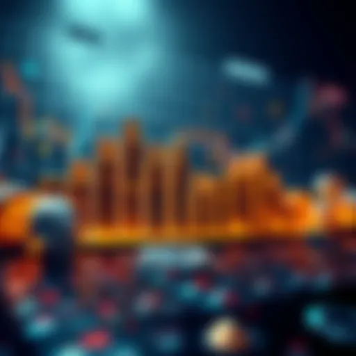 Bar graph showing rising gold and silver prices with a contrasting downward trend in cryptocurrency values during global tensions.