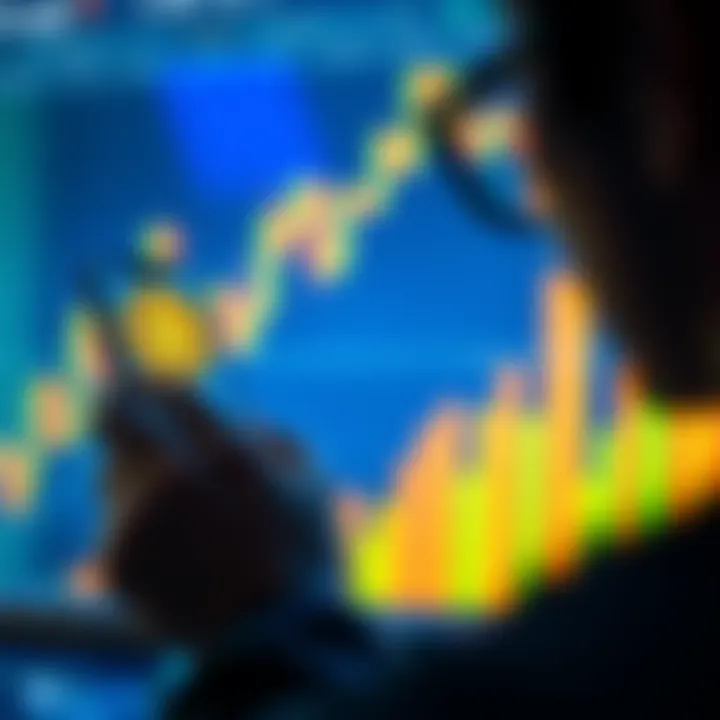 Google Bitcoin Price Search Feature A person using a smartphone to check Bitcoin prices on Google's search feature, with a finance chart in the background.