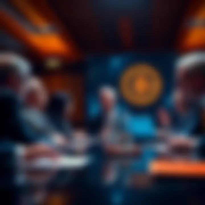 Government Officials Discuss Bitcoin Government officials in a meeting discussing the potential regulation and clarity needed for Bitcoin.