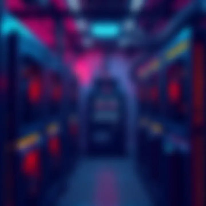 Illustration of a computer setup showing multiple GPU units, symbolizing GPU cluster rentals for Monero payments without KYC.