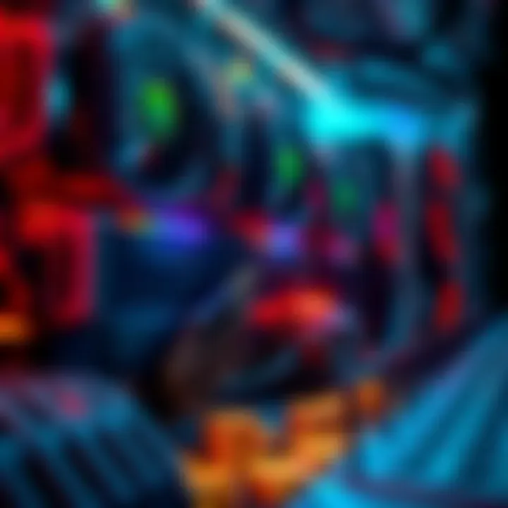 A GPU mining rig showcasing multiple graphics cards actively processing ETHPOW coins, highlighting the shift from ASICs to GPUs in cryptocurrency mining