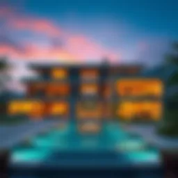 A luxurious villa listed for sale by Grant Cardone, showcasing modern architecture and expansive outdoor space.