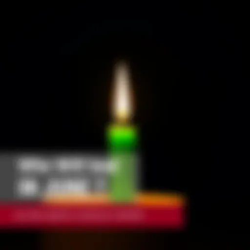 A bright green candle with a flickering flame set against a dark background, symbolizing leadership and energy in the upcoming June competition.