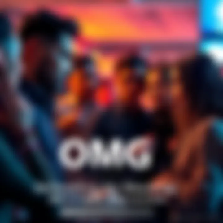 A group of people engaged in a conversation about the latest trends related to OMG, with expressions of curiosity and concern.