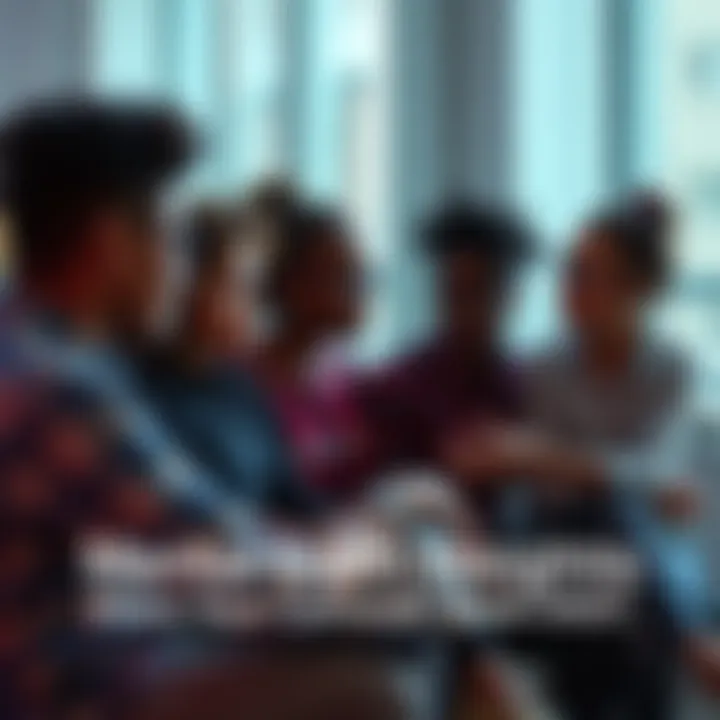 A diverse group of people sitting together, sharing thoughts about mental health and well-being, creating a supportive environment.