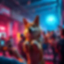 Growing DOGE Community DOGE holders celebrating their goal of reaching one million tokens with banners and digital graphics in the background
