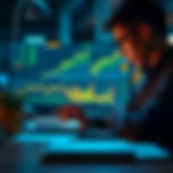 A person analyzing charts and graphs on their laptop, focused on increasing their Binance account balance.