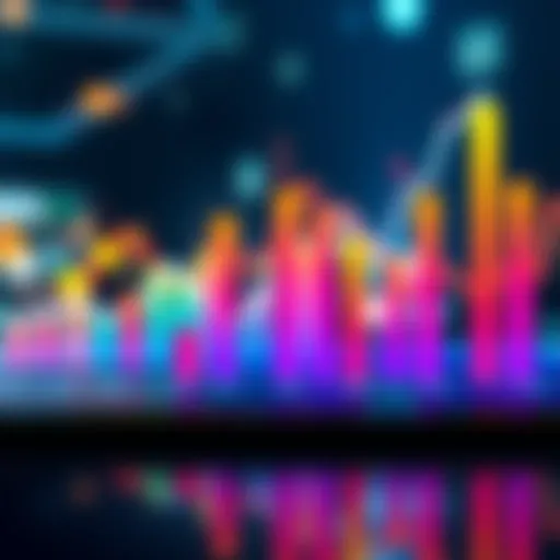 A colorful graph showing upward trends in various sectors over the past three years.