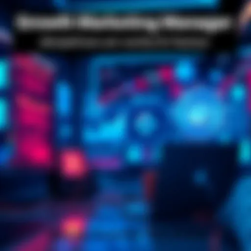 Graphic representing remote work and marketing strategies with data and AI elements