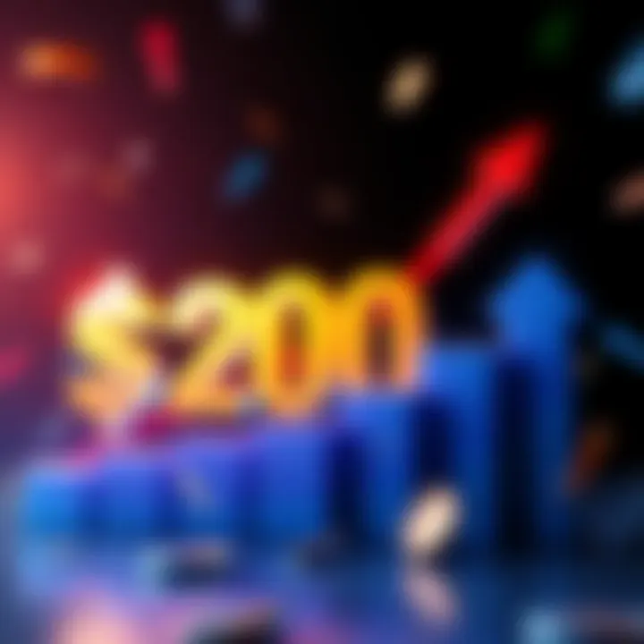 Graphic showing the $200 Club transitioning towards expanding to $300 with upward arrows and money symbols