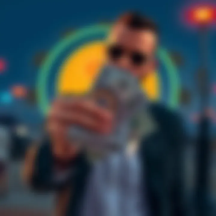 GTA 6 Leak and Memecoin Cashout A person holding cash with a digital coin symbol in the background, representing the GTA 6 leak and memecoin sale.