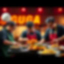 Contestants compete in a cooking challenge featuring spicy dishes for Thanksgiving